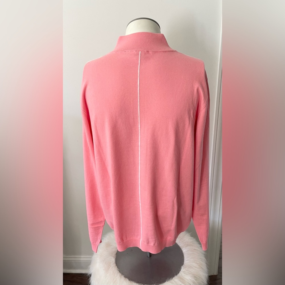FOOTJOY 1857 CASHMERE BLEND Pink Half Zip Pullover Size Large - Picture 6 of 10